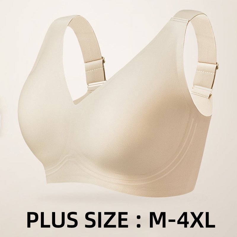 Seamless 4XL Plus size bra for big breasts push up V-Neck breast lift Leisure Bras for Women Shapewear underwear Gather support