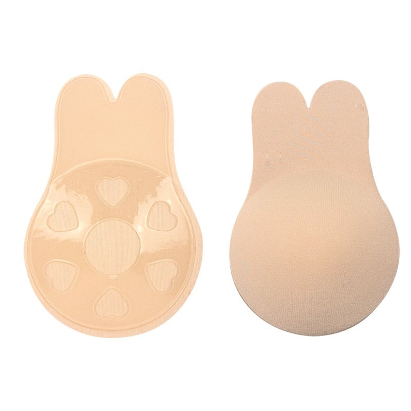 Soft Invisible Adhesive Reusable Nipple Cover Skin Black Breathable Rabbit Ears Breast Lift Tape Silicone Bra