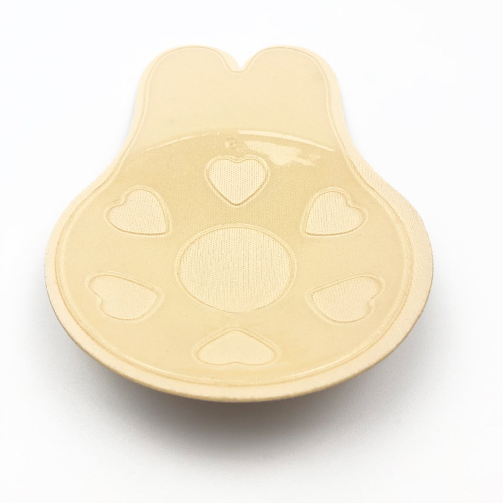 Soft Invisible Adhesive Reusable Nipple Cover Skin Black Breathable Rabbit Ears Breast Lift Tape Silicone Bra