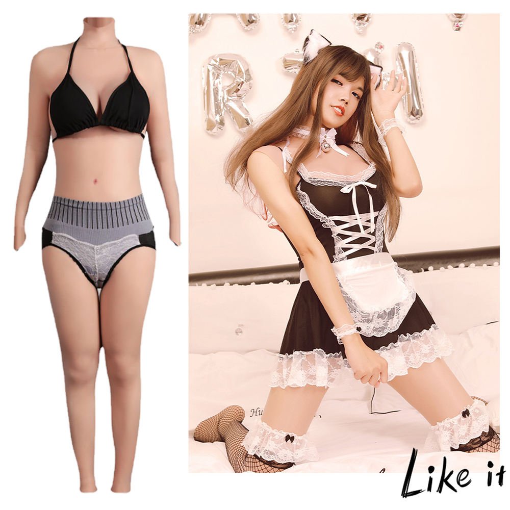 Cosplay Costume Sissy Silicone Body Suit Jumpsuit Natural Breast Plate Vagina Pants For Crossdresser Sissy Ladyboy