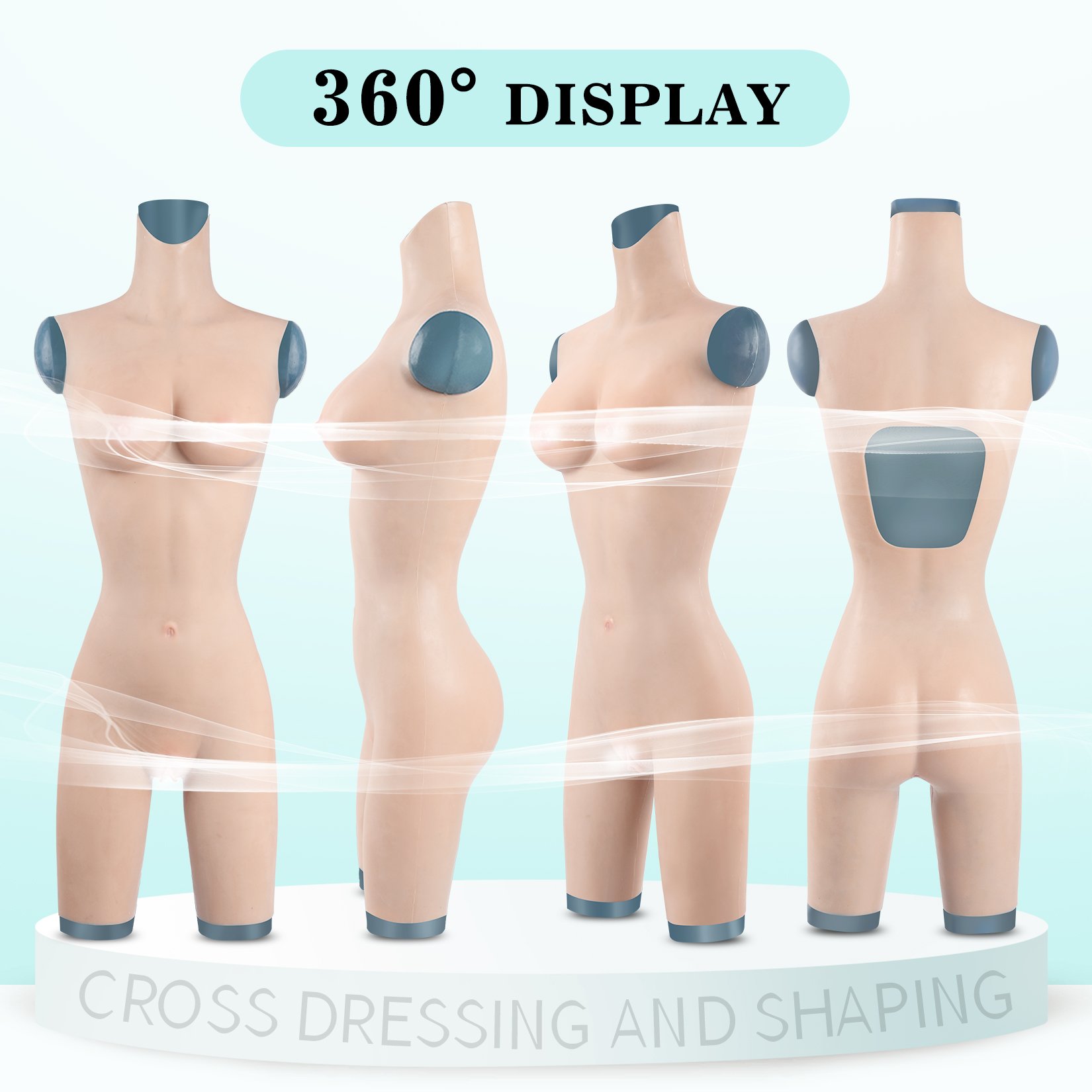 Silicone Material Realistic Artificial Body Suit Set Breast Plate Buttocks Pad Man to Woman Crossdressing Cosplayer