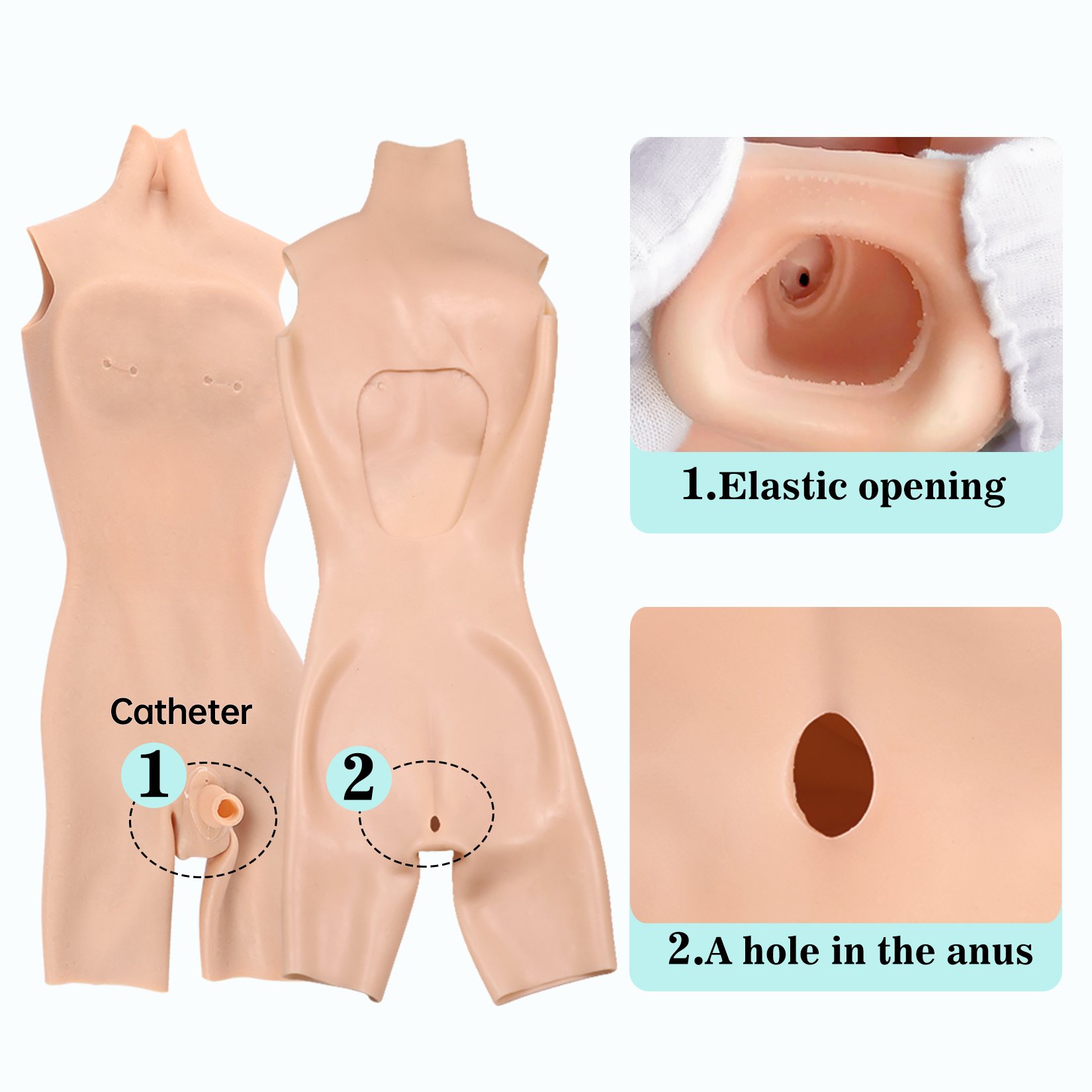 Silicone Material Realistic Artificial Body Suit Set Breast Plate Buttocks Pad Man to Woman Crossdressing Cosplayer