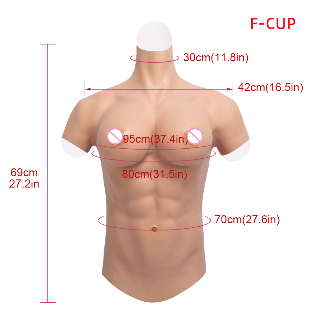 African Simulation Fake boobs Muscles suit Costume with false breast forms for crossdresser cosplay fake muscle suit silicone