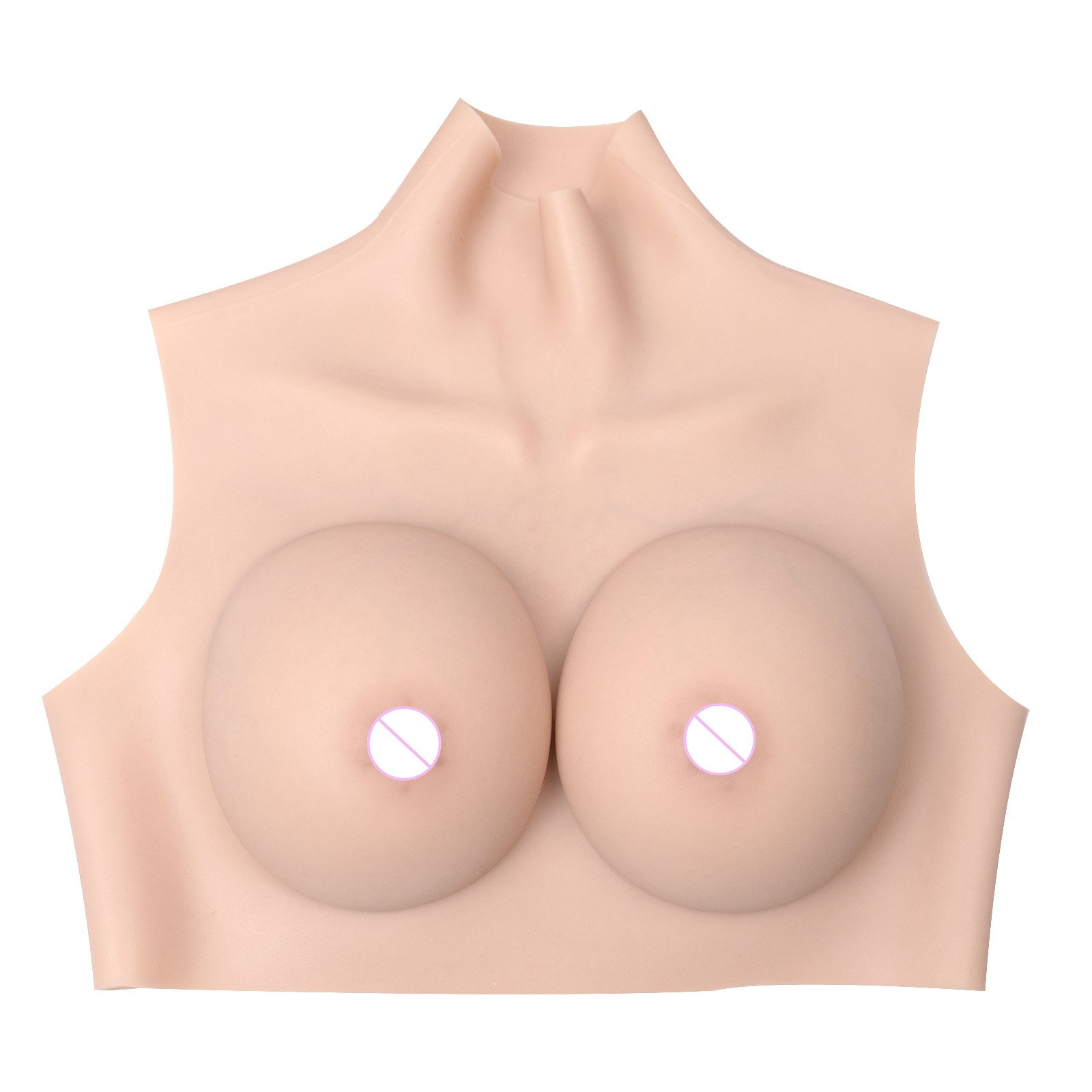 Factory Sale Silicone Breasts Form Realistic Silicone High Collar Neck Artificial Breast Forms Boob Plate For Sale