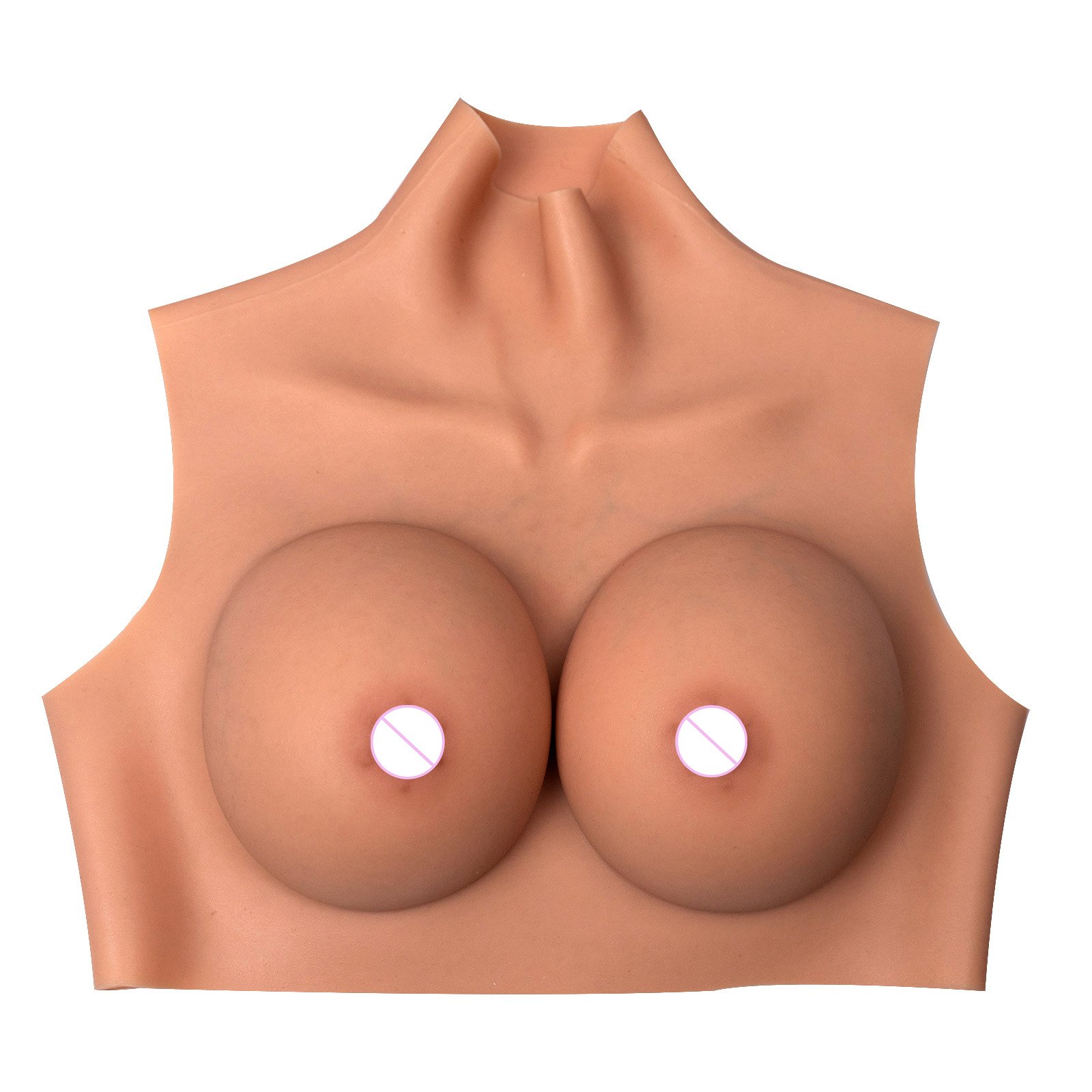 Factory Sale Silicone Breasts Form Realistic Silicone High Collar Neck Artificial Breast Forms Boob Plate For Sale