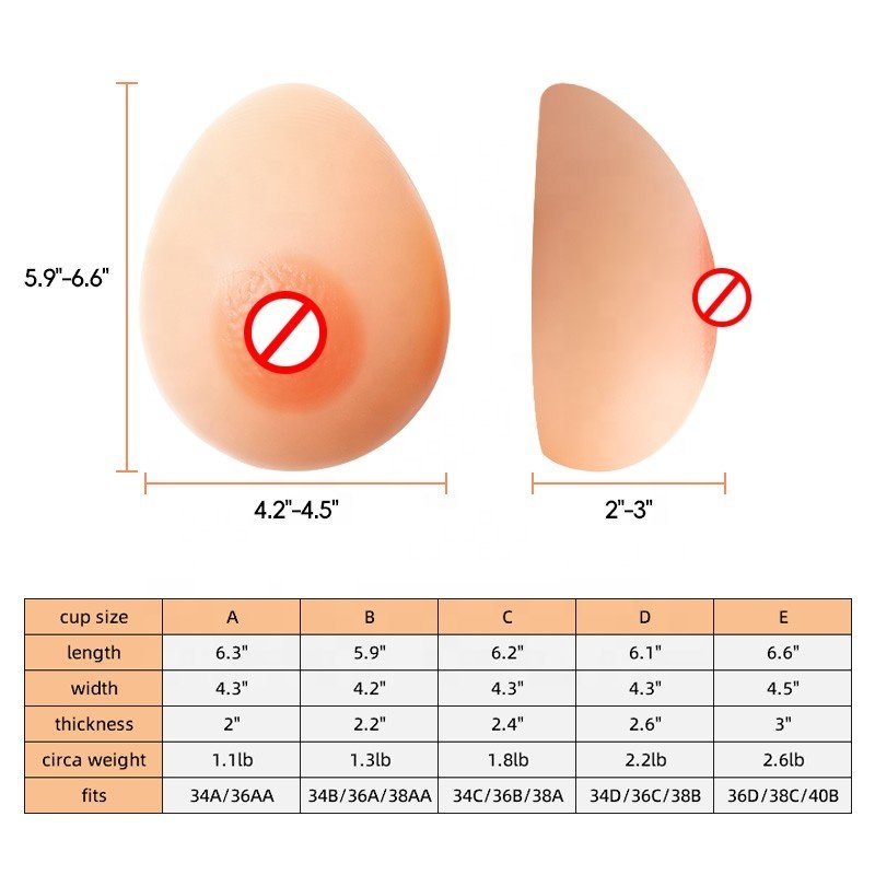 OEM women nipple cover breast pad Silicone Breast Forms for Crossdresser Mastectomy Self -adhesive Fake Boobs Prosthesis