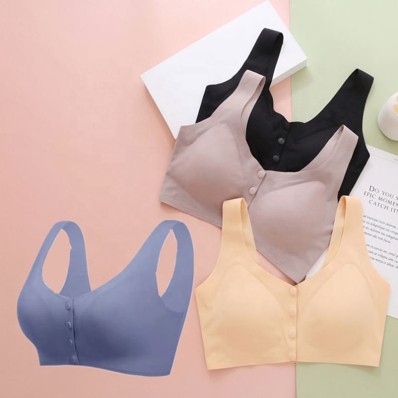 Mastectomy Prosthesis Wireless Bra with Pockets for Breast Form Cancers Women Everyday Bra
