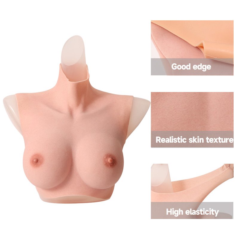 Silicone Breastplate Drag Queen Fake Breasts Forms Crossdresser False Boobs B-H Cup Breast Plates Transgender Cosplay