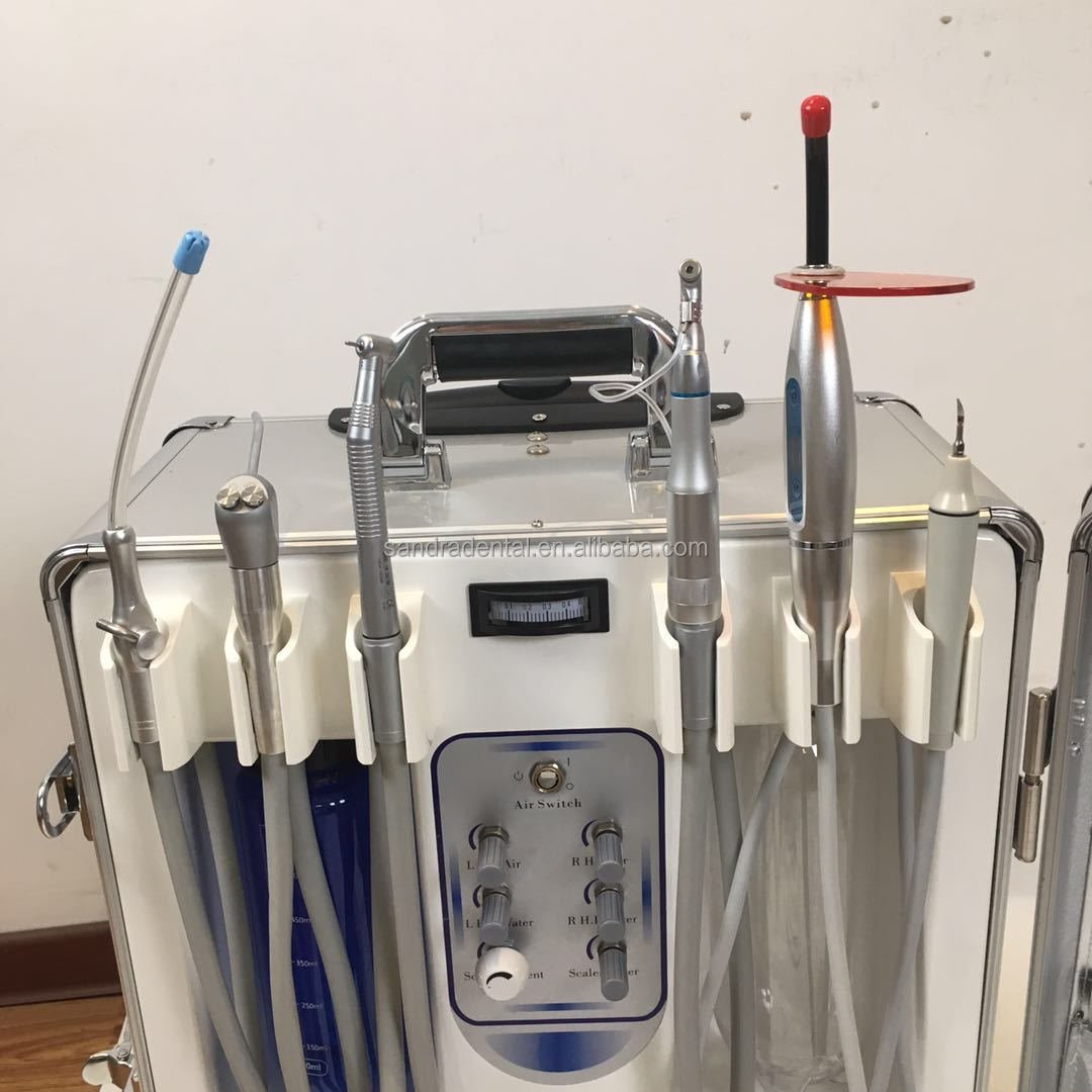 Hot sale dental equipment Portable Dental Unit With Air Compressor portable dental chair unit price with curing light scaler