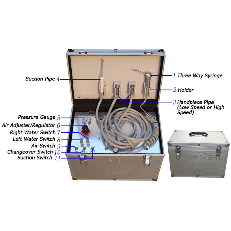 Hot sale dental equipment Portable Dental Unit With Air Compressor portable dental chair unit price with curing light scaler