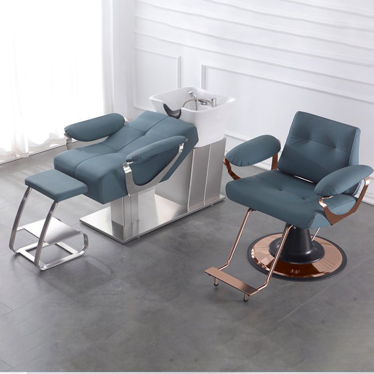 Hair Salon Equipment Shampoo Bed Rinse Wash Shampoo Chair With Ceramic Bowl Sink
