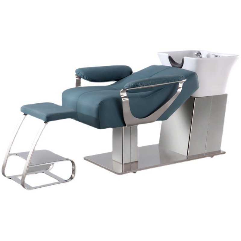 Hair Salon Equipment Shampoo Bed Rinse Wash Shampoo Chair With Ceramic Bowl Sink