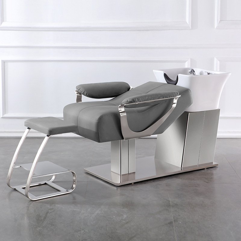 Hair Salon Equipment Shampoo Bed Rinse Wash Shampoo Chair With Ceramic Bowl Sink