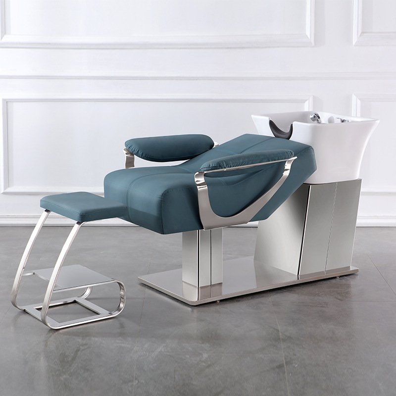 Hair Salon Equipment Shampoo Bed Rinse Wash Shampoo Chair With Ceramic Bowl Sink