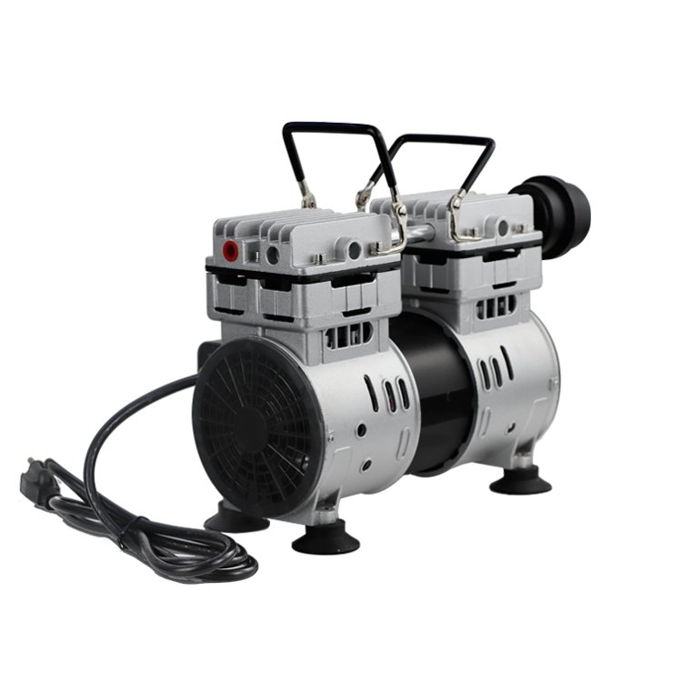 Twin Piston Oilless Oil-Free Vacuum Pump Farm Milker Hookup Epoxy Resin Infusion Bagging Medical/Dental Clinic with Switch