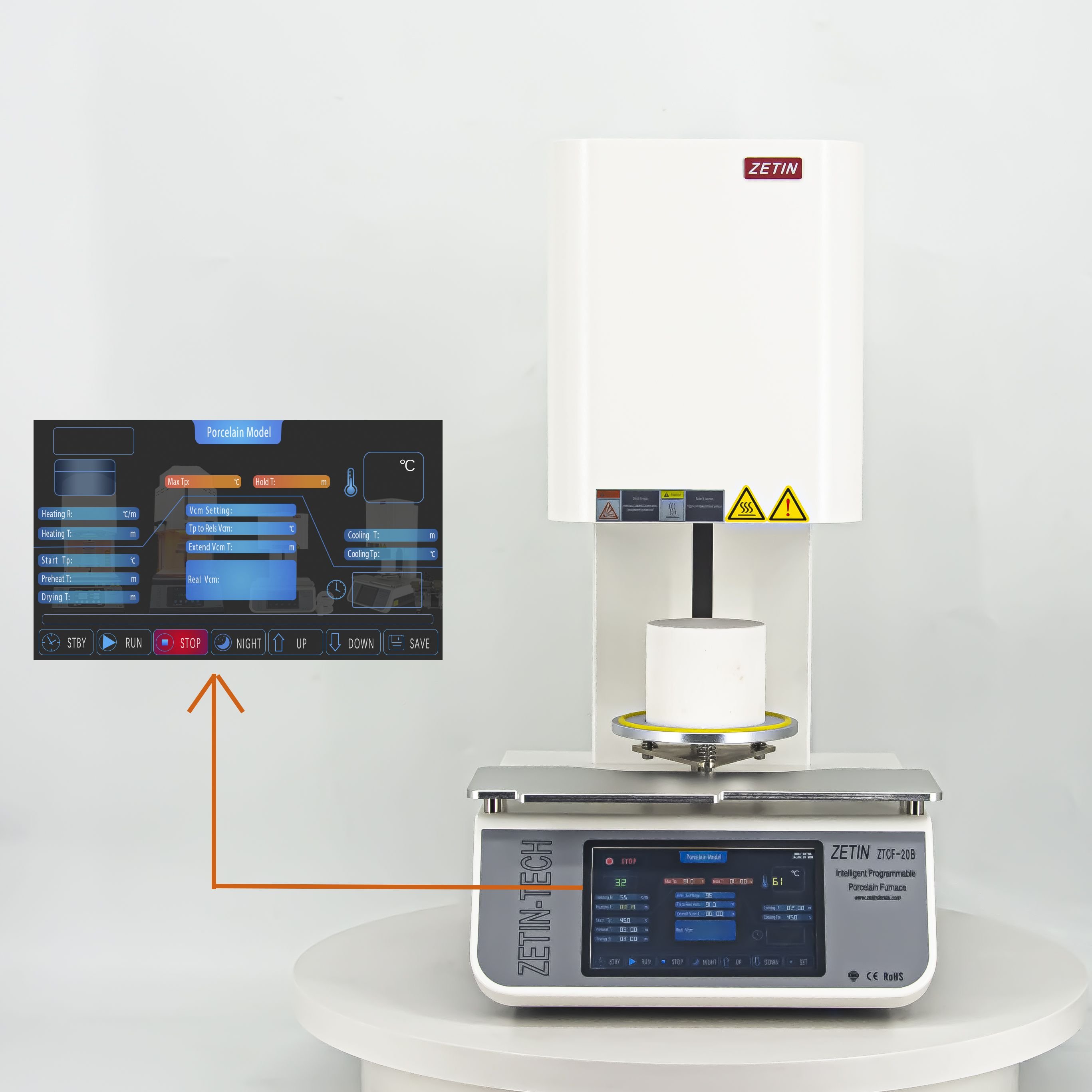 Zetin Dental vacuum vita dental equipment ceramic furnace dental lab porcelain furnace
