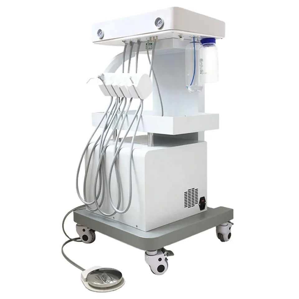 Luxury Dental Equipment Trolley Cart Movable Treatment Desk Portable Dental Unit with LED Dental Oral Operation Lamp