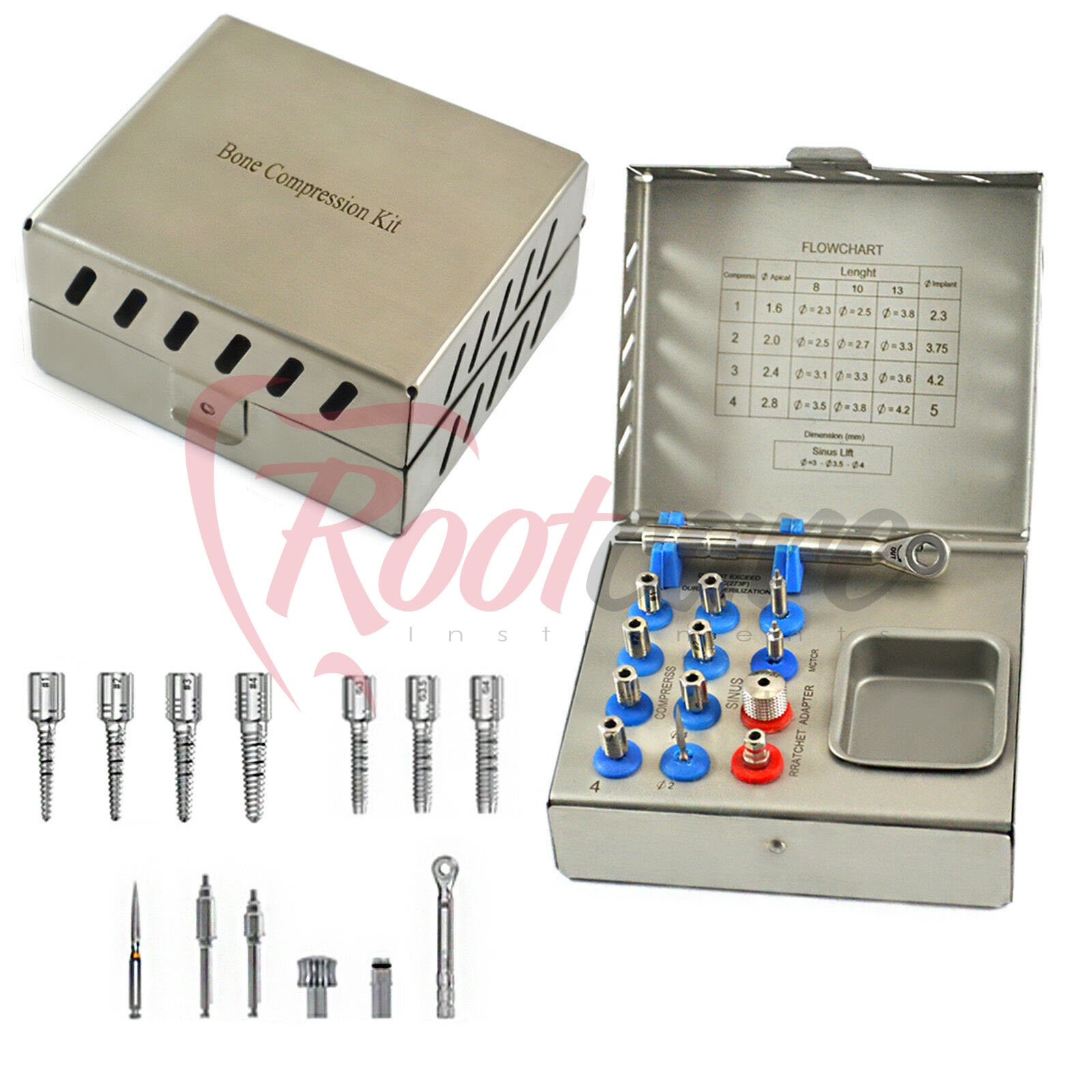 Best Quality Dental Implant Compression Bone Expander Surgical Kit Autoclavable Box Universal Implant Surgery Instruments & Sets