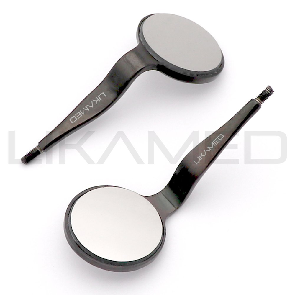 LIKAMED Dental Double Sided Mouth Mirrors Oral Rhodium Front Surface Dental Mouth Mirror No 4 5 Double Ended