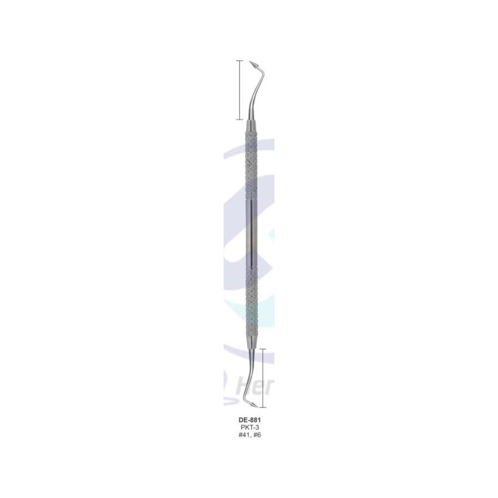 Carver P.K Thomas Waxing set of 5 pcs instruments solid handle 6 mm, length 170 mm, dental equipment