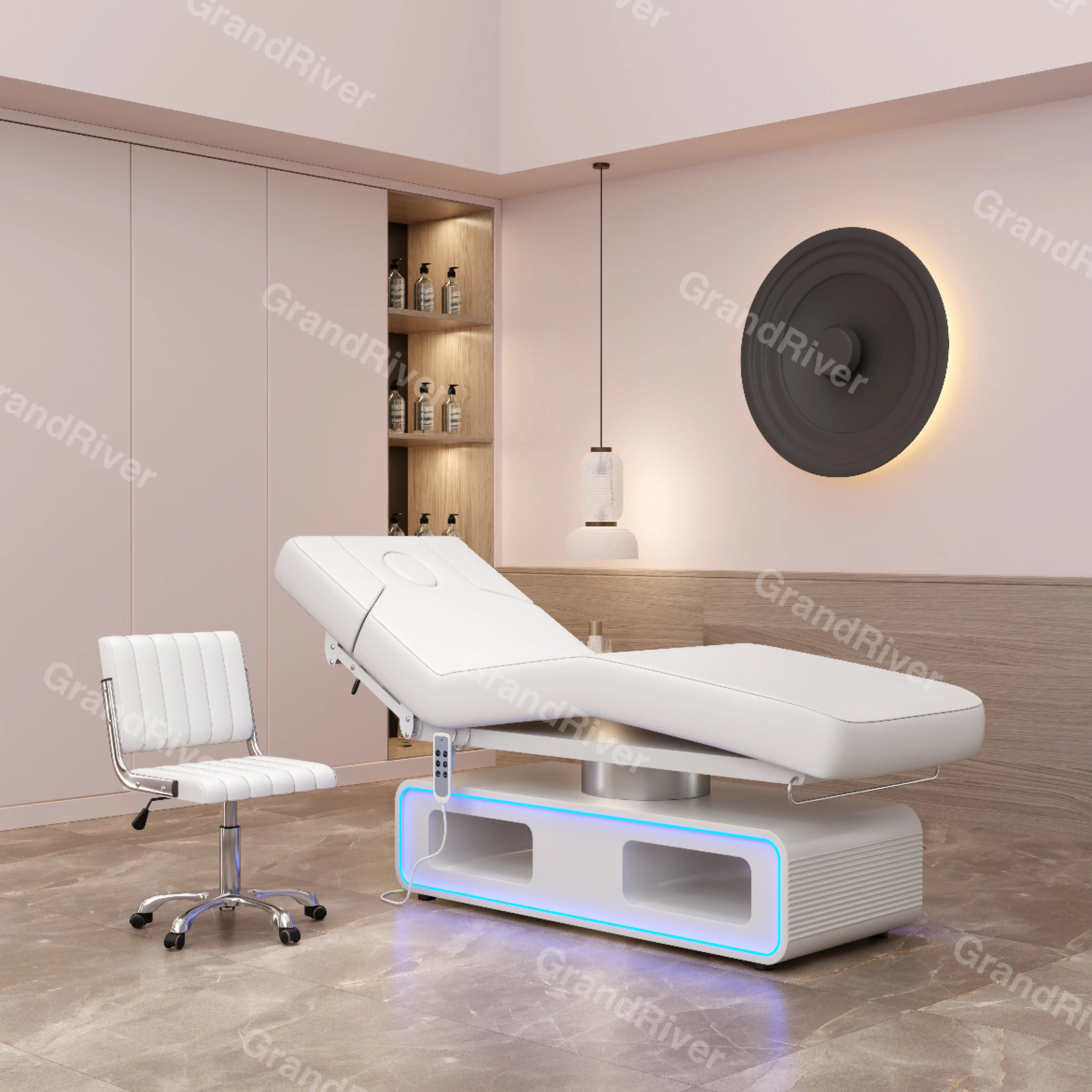 Modern Luxury new design beauty electric 3 Motor massage table spa salon facial chair hot sale curve lash bed