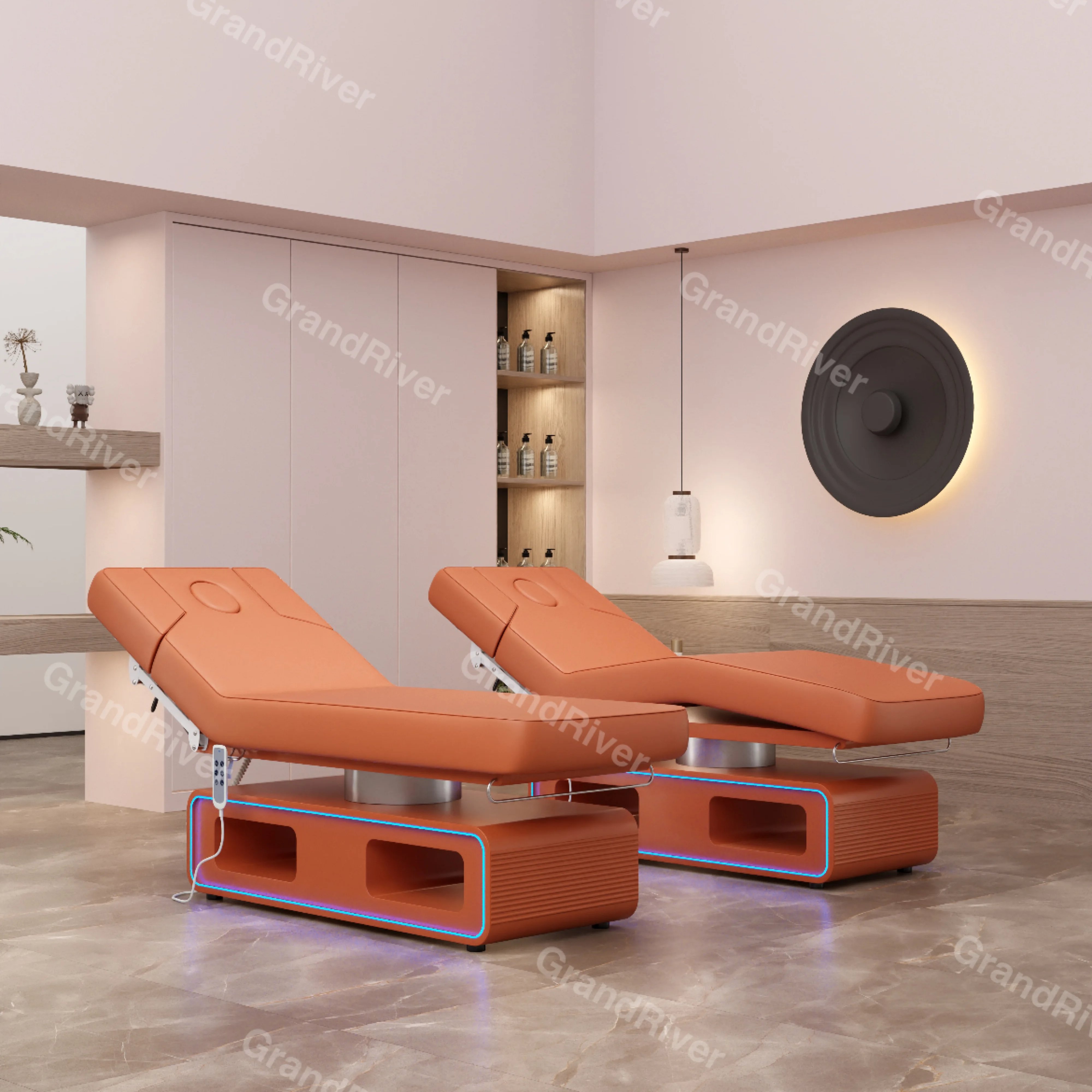 Modern Luxury new design beauty electric 3 Motor massage table spa salon facial chair hot sale curve lash bed