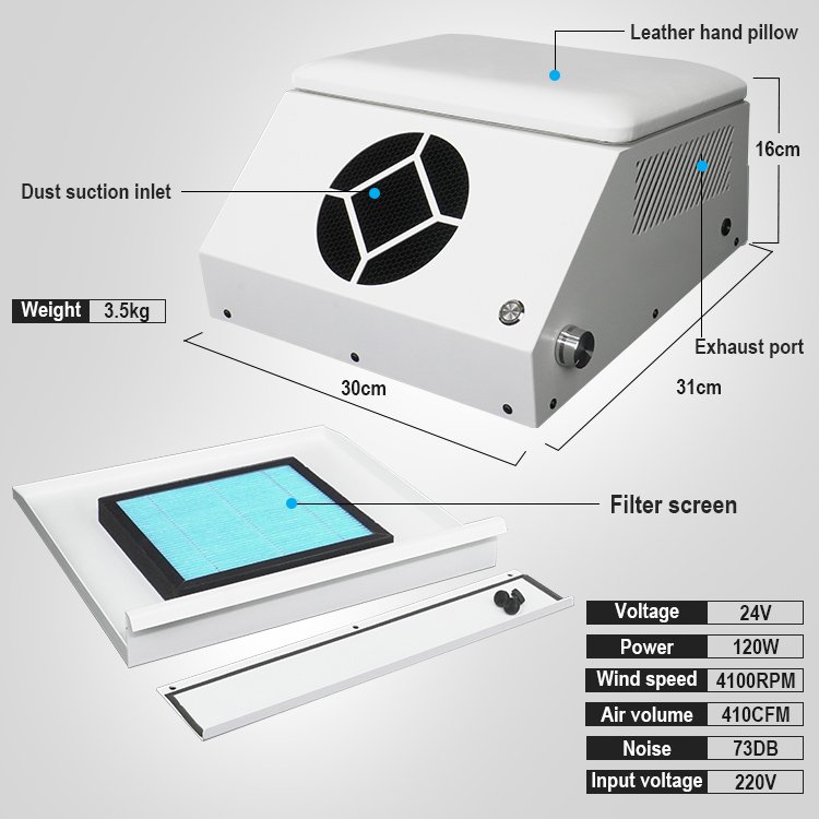 2027 AT-NDC-019 120W The Champion of Suction dental lab micromotor portable nail drill manicure equipment