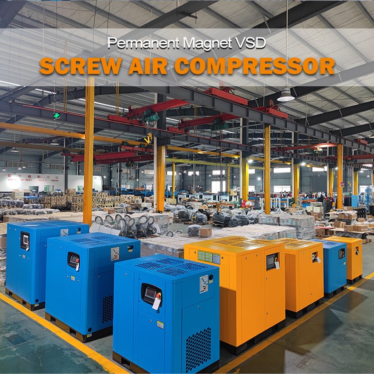 Silent Electric Screw Air Compressors 7.5 kw Industrial 10 Bar Working Pressure for Industrial air compressor