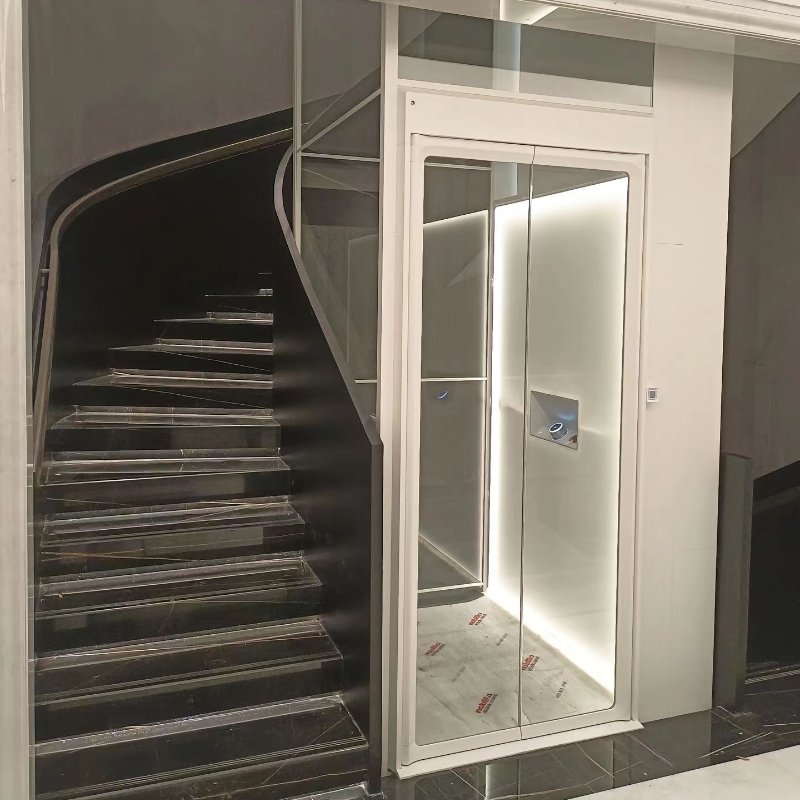 Loading 450kg 0.4m/s fuji 2-7 floors home with room less machine lifts and elevators for villa household with factory good price