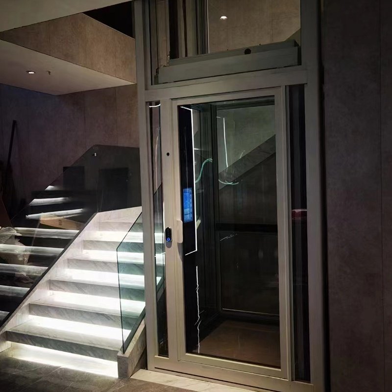 Loading 450kg 0.4m/s fuji 2-7 floors home with room less machine lifts and elevators for villa household with factory good price