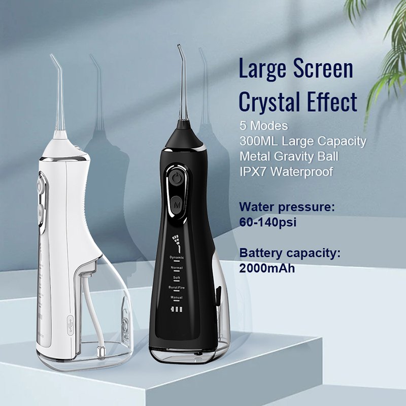 Waterpulse H2O flosser 6 Modes 320ML Rechargeable Portable Water Flosser Cordless Dental Irrigator Oral Teeth Whitening Cleaning