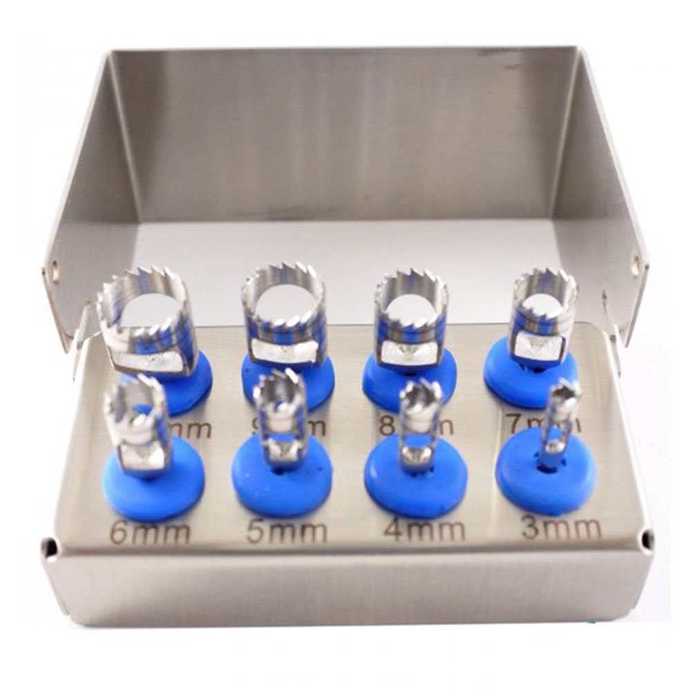 OEM Reusable Dental Trephine Drill Set 8-Piece Steel Manual Power Dental Implant Instruments Other Dental Equipments Included