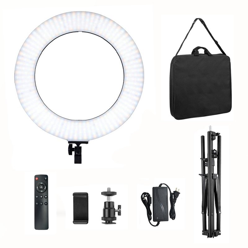 18" led ring fill light video light ring 60w for tik tok and phone live broadcast ins vlog video with 2meters tripod/stand