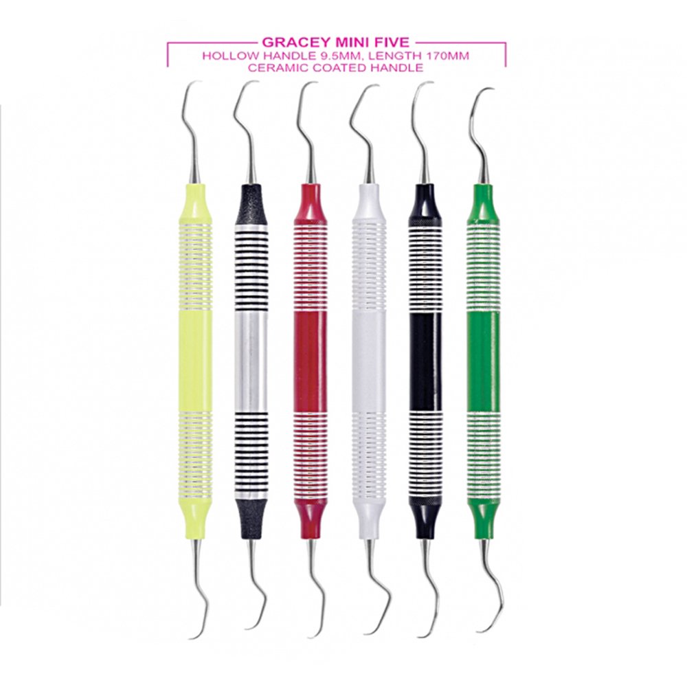 Dental Gracey Mini Five Set of 6 Pcs Hollow Handle Dental kits Dental instruments Set