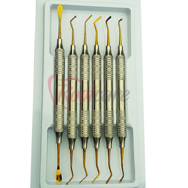Hot Selling Premium 6 Pieces Composite Filling Instruments Set Non Stick Plasma coated Dental Restorative Filling Instruments