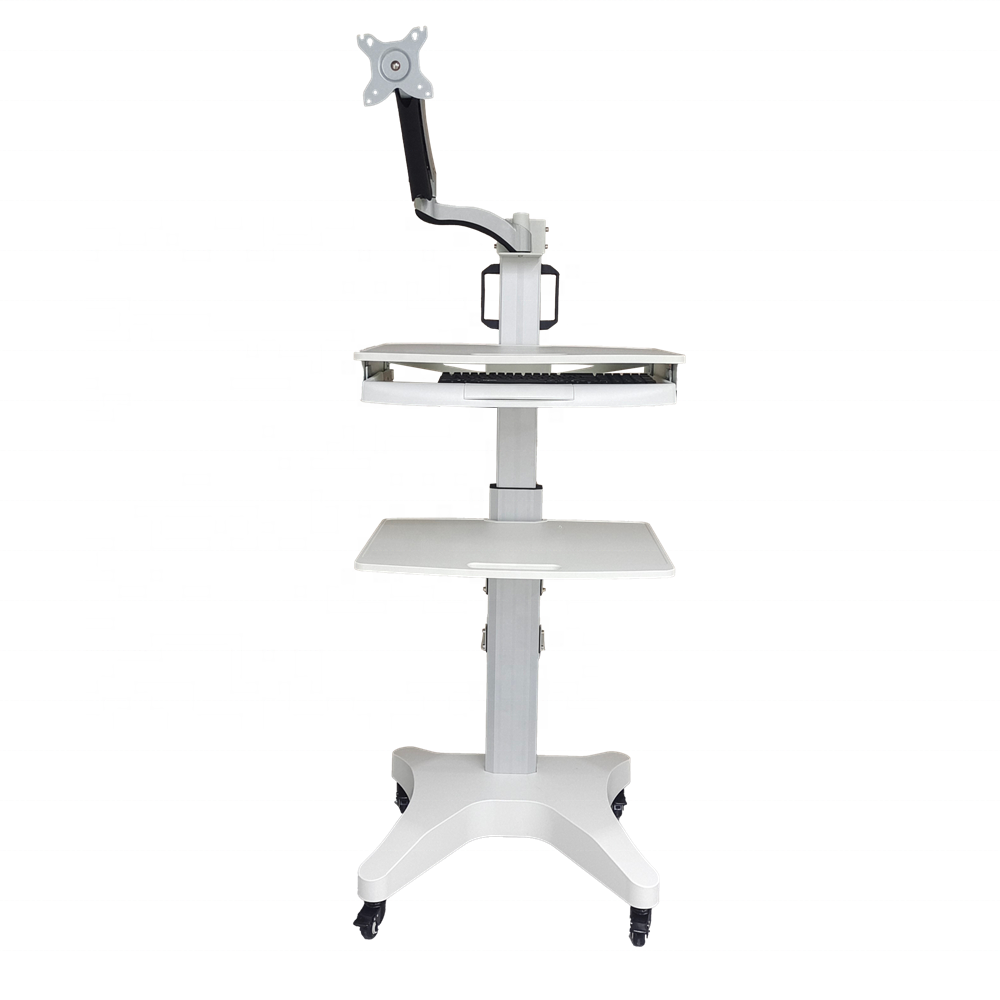 Likaymo Cart Computer Mobile Stand Medical Hospital Trolley Computer Trolley Workstation Laptop Cart