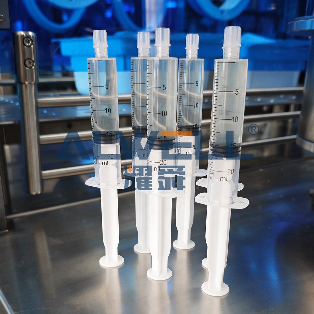 Hot automatic dental cartridge liquid prefilled syringe filling capping and Pre-filled flush syringes production line