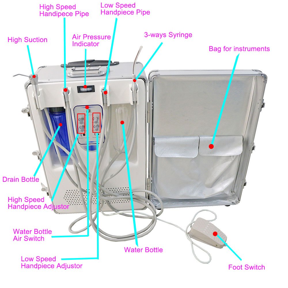 LTDC09A Hot Sale Dental Equipment Used Electricity Portable Mobile Dental Unit Chair With Air Compressor