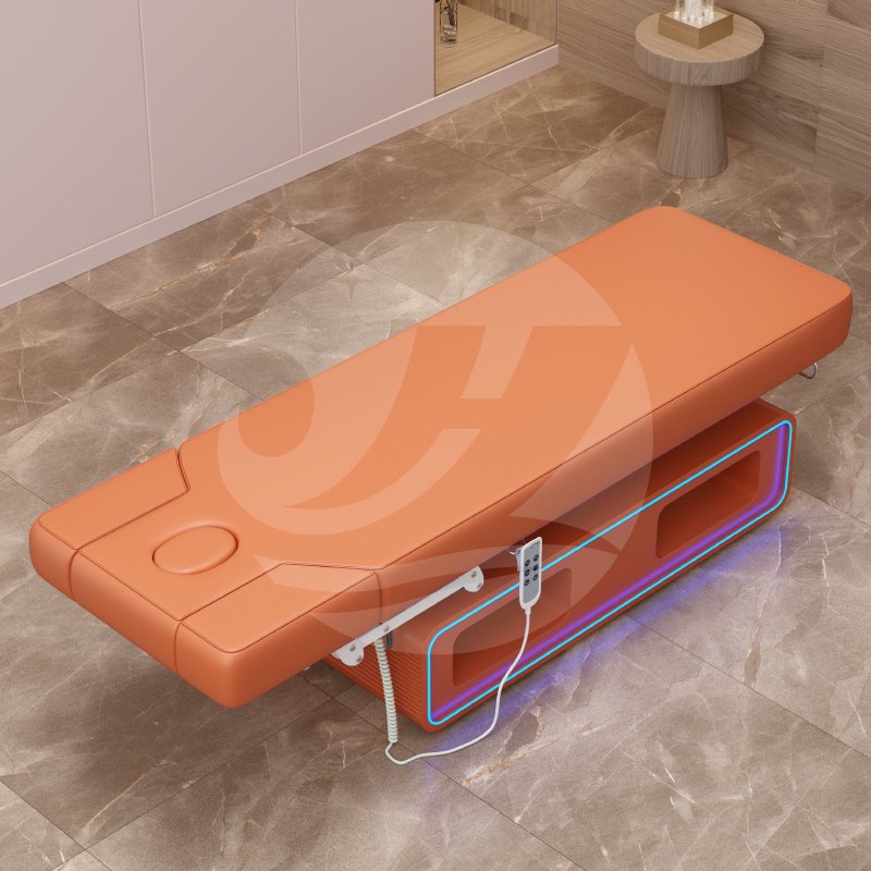 Modern luxury LED light massage bed electric 3 motors customizable facial spa cosmetic bed lash multi-function