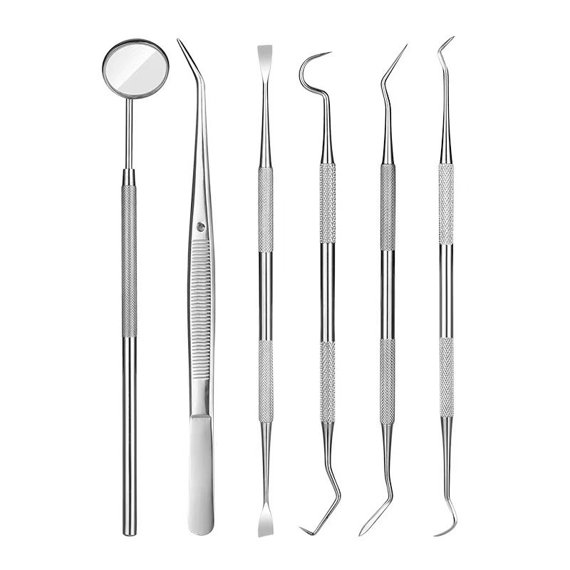LYU03026-10 Dental Instrument Kit with Mouth Mirror+Tweezer+4Probe