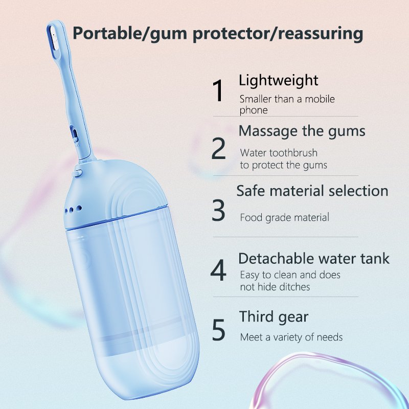 2021 New Dental Equipment China Factory Portable Dental Oral Water Flosser Irrigator With 300ml Retractable Water Tank