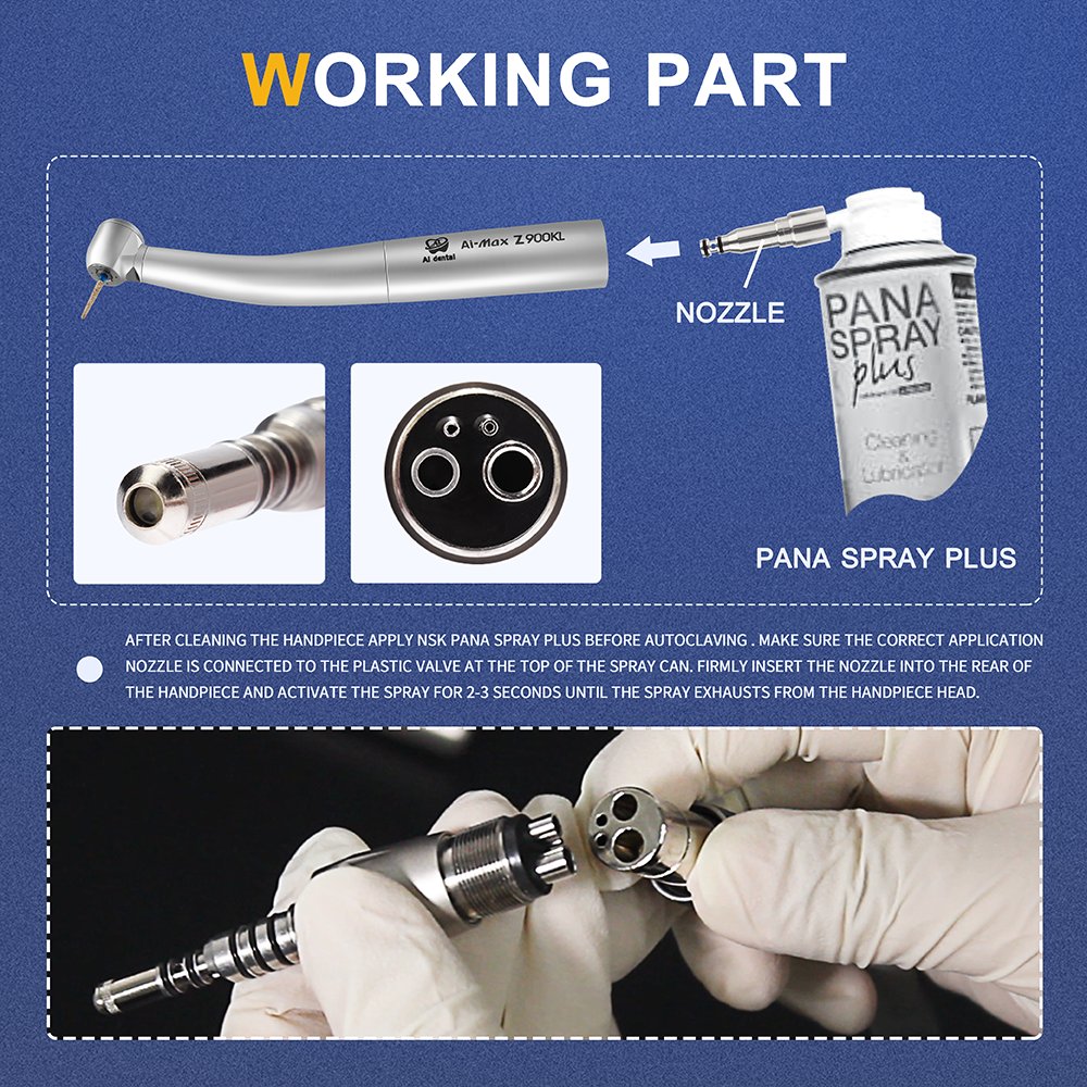 Z900KL-KCL4 handpiece air turbine set high speed dental piece with led light ceramic bearing with quick coupler oil nozzle