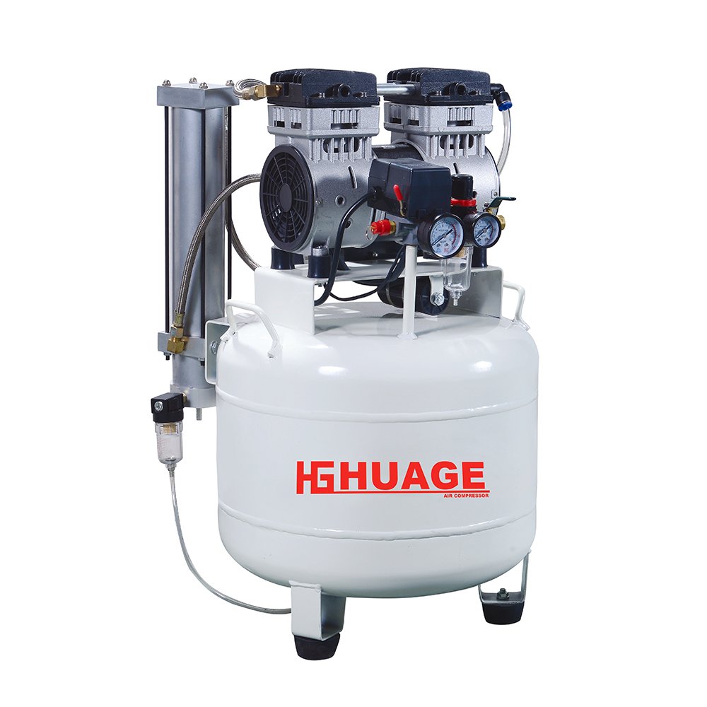 750w 50l silent oil-free1hp air compressor with air dryer for dental lab equipment