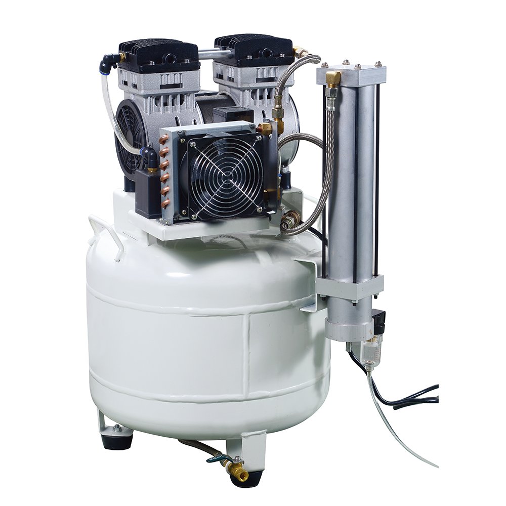 750w 50l silent oil-free1hp air compressor with air dryer for dental lab equipment