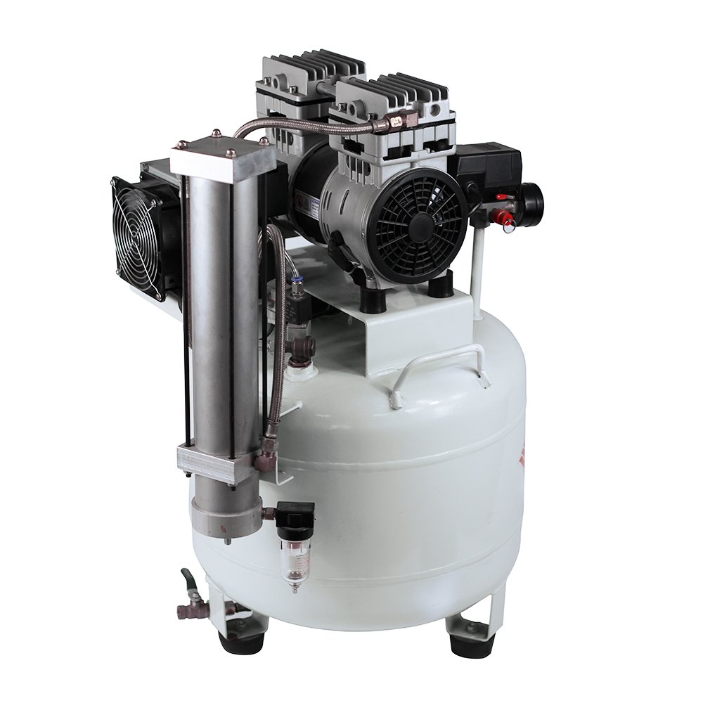 750w 50l silent oil-free1hp air compressor with air dryer for dental lab equipment