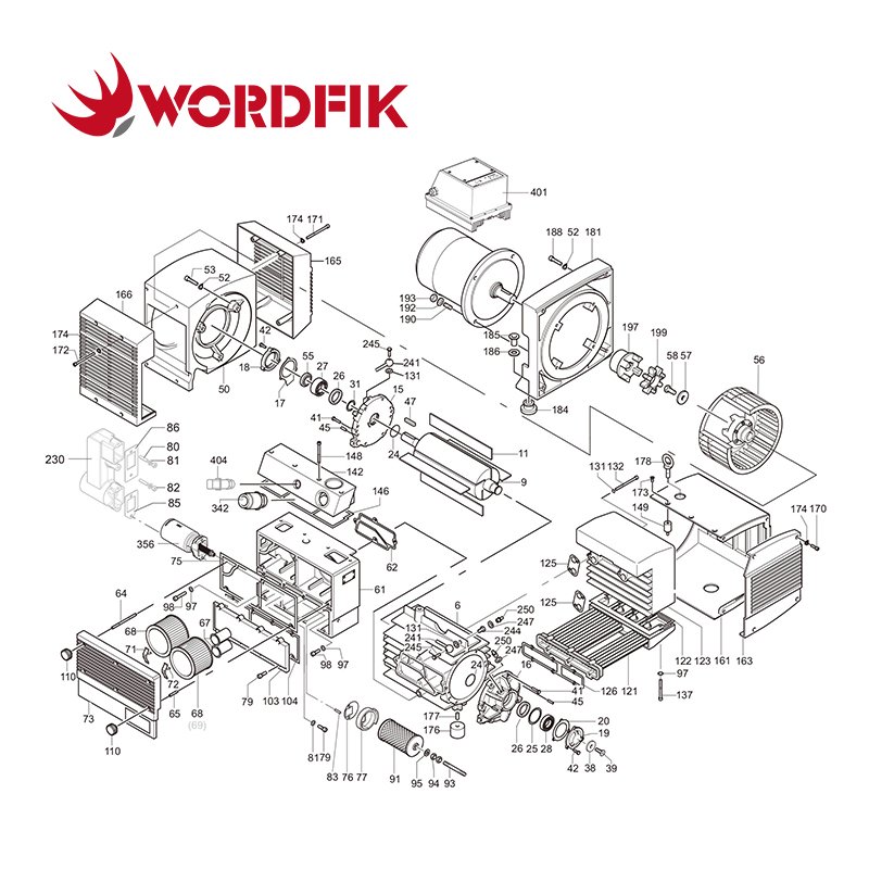Wordfik Pump Supplier KVT3.140 Rotary Vane Dry Running Oil-Free Vacuum Pump for CNC Dental Machine Miking Machine