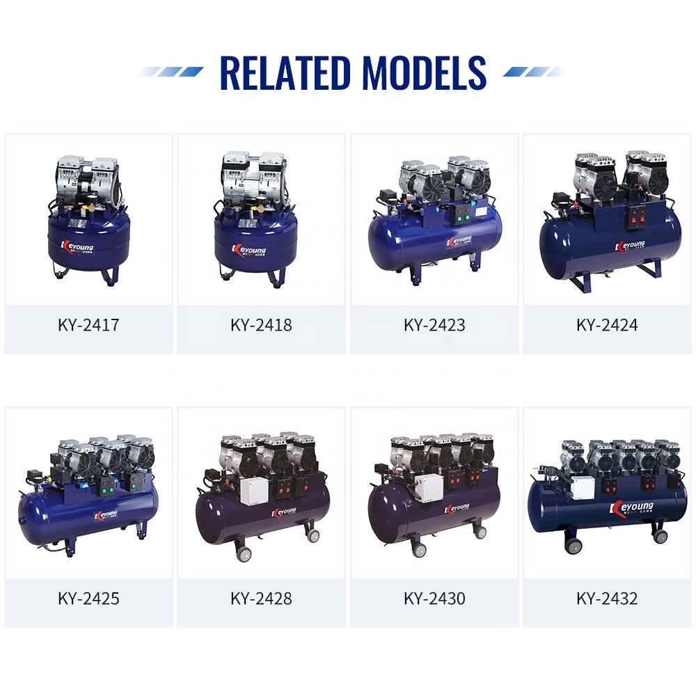 128L Large Air Tank Volume Medical Air Compressors For Dental Labdental Medical Silent Air Compressor Oil Free