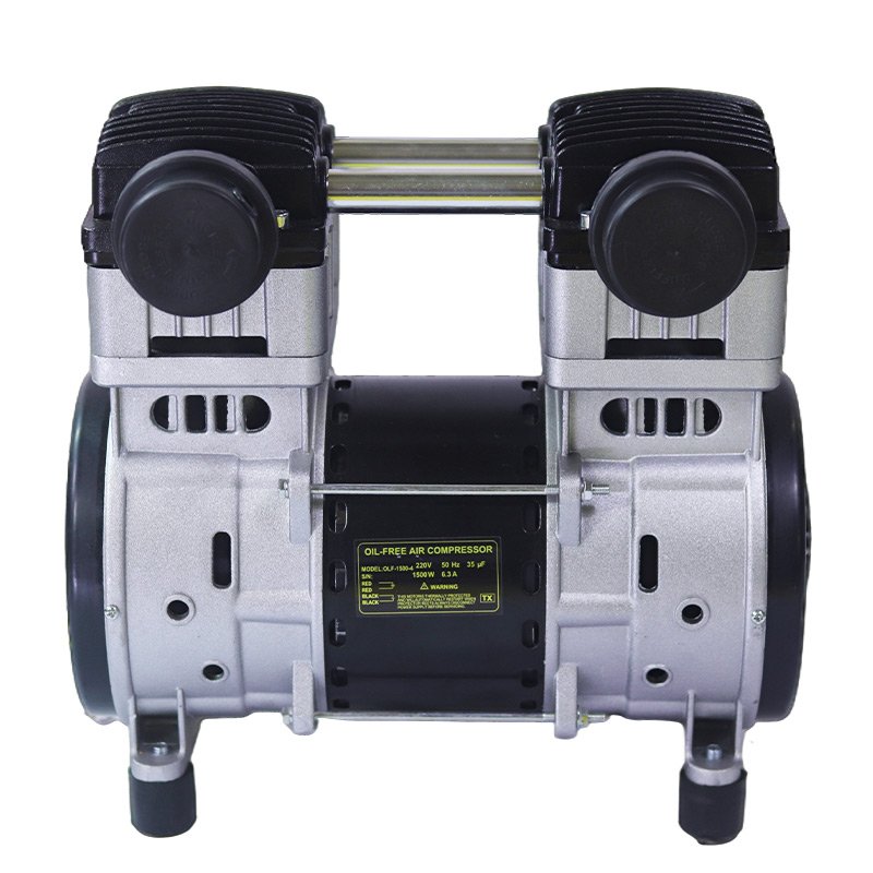 Silent large 1500w 1800w 2200w compressor head oilless oil free dental air compressor pump