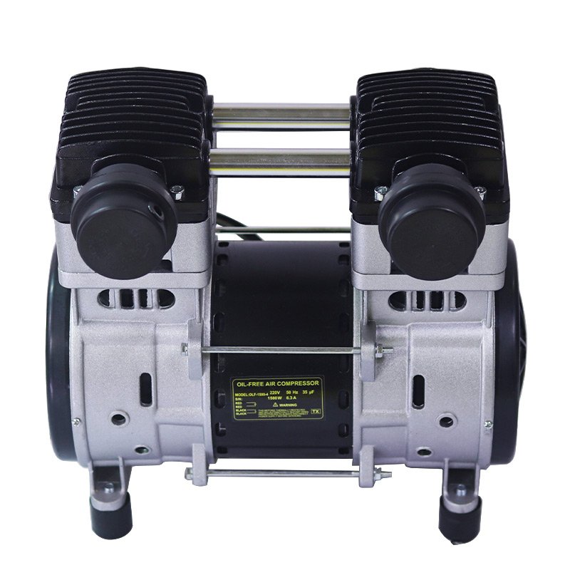 Silent large 1500w 1800w 2200w compressor head oilless oil free dental air compressor pump