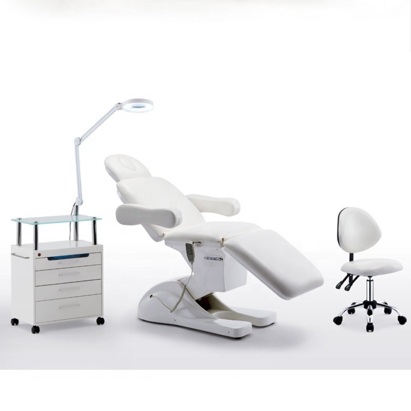 Factory directElectric facial beauty bed and beauty bed chair White Massage Table Bed Salon Barber Chair fold dental chair sets